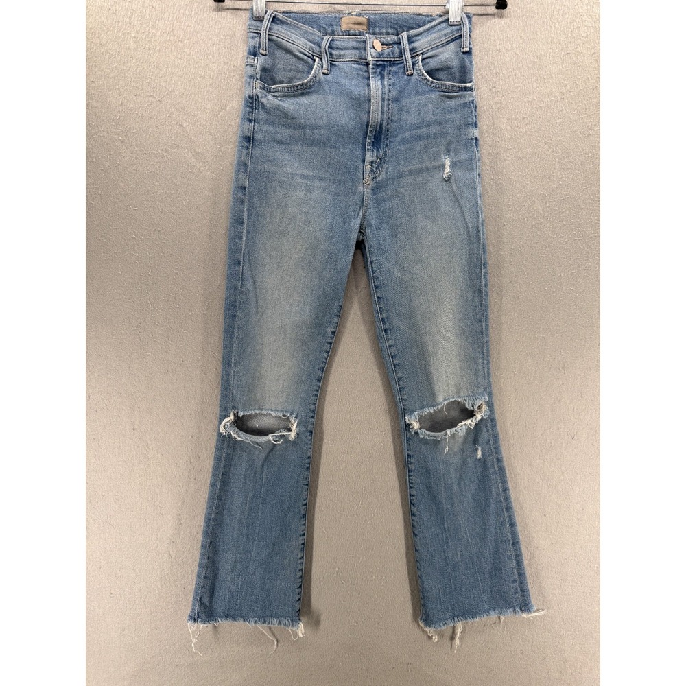 Mother The Hustler Ankle Fray Jeans Womens 25 Understudy‎ Wash High Waist Denim